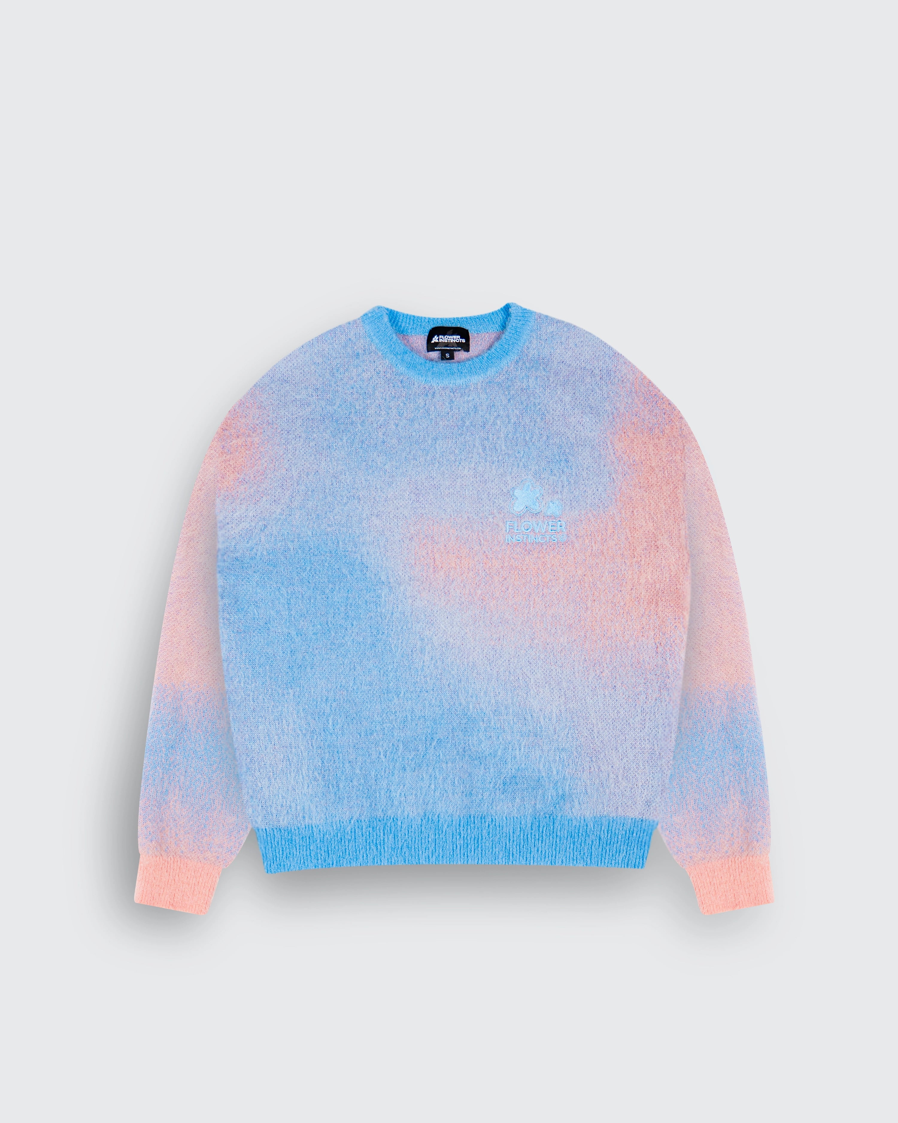 Pull Mohair Rose et Bleu 